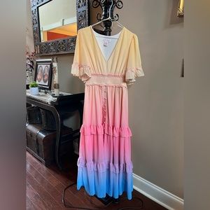 *SOLD* Flying Tomato Sunset Ombré Maxi Dress